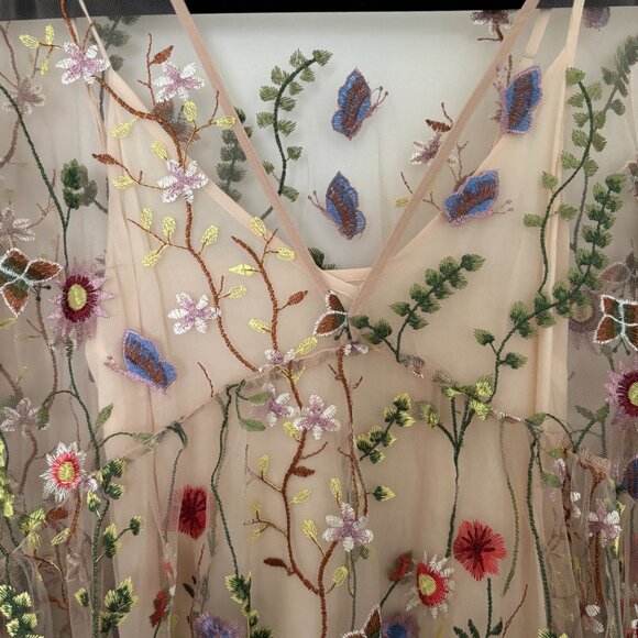 H&M Floral Embroidered Mid Dress - Picture 5 of 6